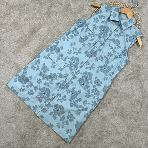 Eddie Bauer Women’s Sleeveless Snap Front Floral Utility Mini Cargo Dress 12